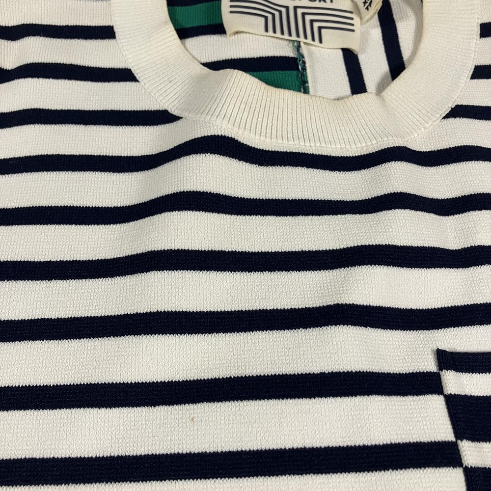 Tory‎ Sport Tory Burch Sweater Womens XS Multicolor Stripe Short Pocket Knit - Picture 10 of 12